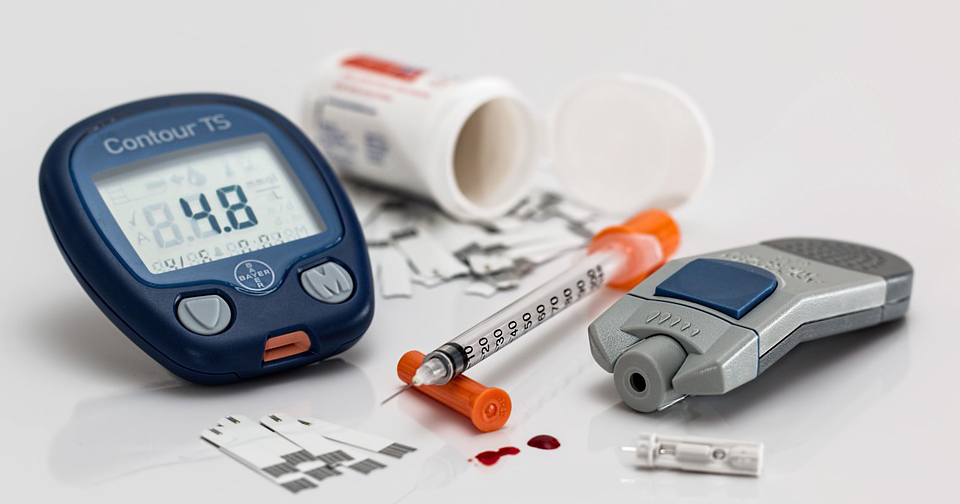 Diabetic medicine and blood sugar level tester.