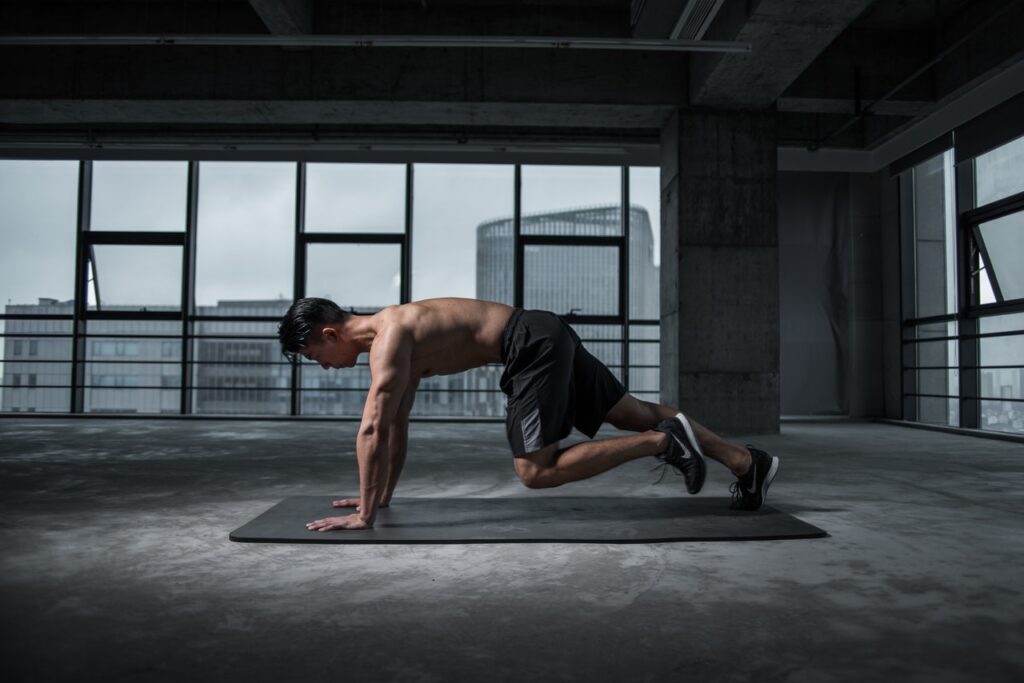 Man doing push-ups.