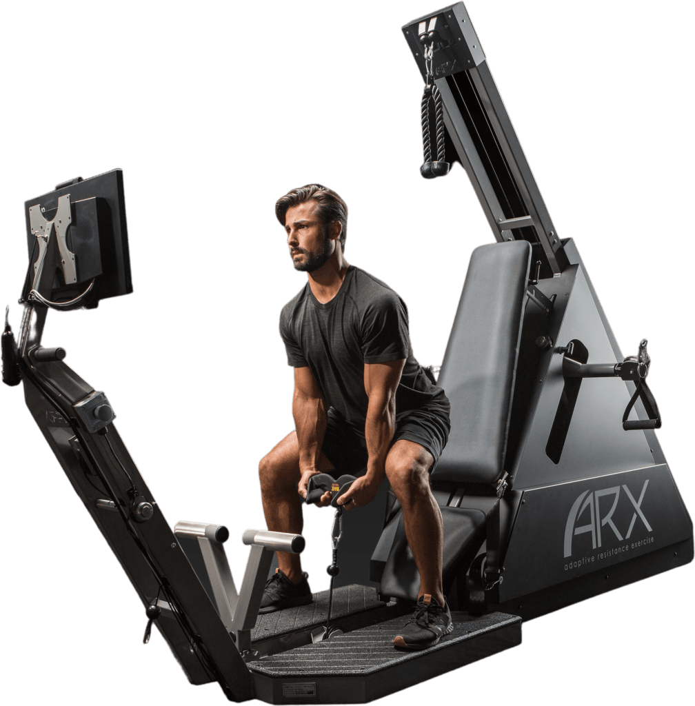 Man working out on ARX machine.