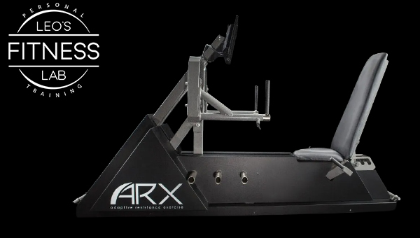 an image of an ARX workout equipment machine. Leo's Fitness Lab logo is seen in the top left